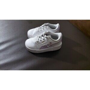 Puma Toddler Sneakers White Lavender Flower Decals